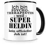 Samunshi® Ich bin Psychotherapeutin Tasse Beruf Geschenk Kaffeetasse Teetasse Kaffeepott Kaffeebecher Becher schw