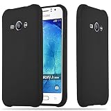 Cadorabo Hülle kompatibel mit Samsung Galaxy J1 ACE Schutzhülle TPU Silikon Case Candy Design Slim Kratzfest Weiche Gummi mit Rundumschutz Case Hülle für Galaxy J1 ACE in Schw
