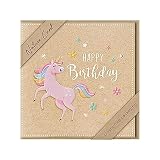 bsb - Karte zum Geburtstag - Nature Card - Nachhaltige Karten zum Geburtstag - Geburtstagskarten mit Umschlag - Geburtstagskarte Frauen & Männer - Glückwunschkarte 15,5 x 15,5 cm - Einhorn M