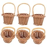 SHOWERORO 6St Mini-Korb-Dekore Miniatur-Aufbewahrungskorb Große Osterkörbchen geflochtene Körbe für Mikrolandschaft Dekoration geflochtener Korb mit Griffen Osterkörbe R