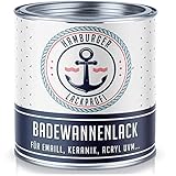 Badewannenlack GLÄNZEND Weiß RAL 9010 Badewannenbeschichtung Emaille Farbe // Hamburger Lack-Profi (2,5 L)