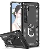 LeYi für Xiaomi Mi Note 10 Pro/Mi Note 10/Mi Note 10 lite/CC9 Pro Hülle,360 Grad Ring Halter Ständer Militär Handy Hüllen Cover Schutzhülle für Case Mi Note 10 Pro Handyhülle Schw