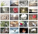 Edition Seidel Set 20 Premium Trauerkarten/Beileidskarten mit Umschlag. Trauerkarte Beileidskarte mit Spruch schreiben (Doppelkarten/Klappkarten mit Briefumschlag (SW02))