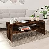 Homgoday Couchtisch Wohnzimmertisch Beistelltisch Sofatisch Kaffeetisch Moderner Tisch für Wohnzimmer Schlafzimmer Räuchereiche 100x40x40 cm Holzwerk