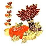 Amosfun 4 Stück Thanksgiving-servietten Ring Esstischzubehör Herbstdekoration Tischaccessoires Für Den Feiertag Serviettenhalter Für Veranstaltungen Serviettenringe Fallen Legierung