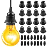 Lampenfassung E27 Schwarz, 240 V 4 A E27 Fassung, Baufassung E27 aus Bakelit, Lampensockel E27 DIY Lampenzubehöre, Lampenhalter, E27 Sockel Fassung für Tischlampe, Stehlampe oder Deckenleuchte (16)