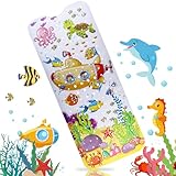 Badewannenmatte, Revivoer 100 x 40 cm Schimmelresistente Bedruckte Badematte, rutschfeste Badewanneneinlage in Ozeanmotiven, Duschmatte für Kinder und Erwachsene (Vertical Submarine)