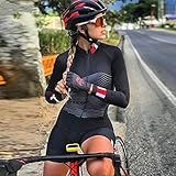 Triathlon Damen Radfahren Jersey Langarm Radfahren Jersey Anzug Sporthemd Trikot Jumpsuit (Color : 129, Size : Medium)