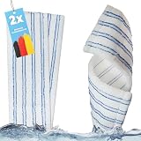 2X Microfaser Wischbezüge mit Abrasiv-Streifen – Profi Ersatz-Bezüge für 40 cm Mopphalter – Wischmopp Ersatzbezug Bodenwischer f. Parkett, Laminat, F
