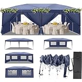 LEADZM Pavillon 3x6m Pop-up Wasserdicht Faltpavillon,Winterfest,Höhenverstellbar,UV Schutz 50+,Gartenzelt,Partyzelt,Stahlrahmen,mit 6 Seitenteilen,für Garten,Party,Camping,B