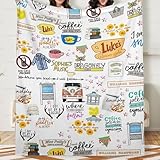 Hoxgar Geschenke für Frauen, Kuscheldecke Geburtstagsgeschenk für Mama, Schwester, Freundin, 30/50/60 Geburtstag Frau Decke, Flauschige Fleecedecke (Cartoon-Modell A10, 130x150cm)