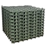Stabilo Kunststoff Rasengitter Rasengitterplatten Rasenwaben Bodenwaben Paddockplatten Gehwegplatten 50x50x4 cm - grün - 10 Stück