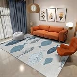 WBDYMX Schlafzimmer Teppich70x140CM Kinderteppich Mädchen teppiche fürs kinderzimmer Cartoon-Fischmuster bequemer waschbarer Teppich b