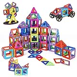 OSDUE 84 Teile Magnetische Bausteine Spielzeug, Magnetspielzeug Magneten Kinder, Montessori Spielzeug Teilen, Weihnachten Geburtstags Geschenk ab 3 4 5 6 7 8 Jahre Junge Mädchen (Farbe)