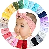 Baby Mädchen Stirnbänder 10,2 cm Haarschleifen, super weich, dehnbar, Haarbänder für Säuglinge, Neugeborene, Kleinkinder, Mädchen und Kinder, 25 Farb