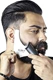 BEARD UP YOUR LIFE Premium-Edelstahl-Schablone für Bart-Styling, Rasiervorlage für Ihre tägliche Pflege, einfache Formen, Trimmen und Stylen, perfekte Bartlinie, saub