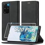 Handyhülle für Samsung Galaxy S20 Plus Hülle Leder [Mit S20 Plus Schutzfolie]für Samsung Galaxy S20 Plus 5G Hülle Klappbar Leder Flip Wallet Stoßfeste Case Schutzhülle Klapphülle für Samsung S20