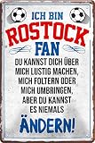 Blechschilder Hier wohnt EIN Rostock Fan/Rostock Duisburg Fan/Ich Bin Rostock Fan Deko Metallschild Schild Artikel Geschenk zum Geburtstag oder Weihnachten (Weiß (20x30))