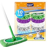 KEEPOW 10 Stück für Swiffer Feuchte Bodentücher, Wiederverwendbare Mikrofaser für Swiffer Bodenwischer, Supersaugfähig, Inkl. Wäschesack – Mehrfarbige Komb