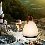 Led Tischlampe für Außen mit Fernbedienung Warmweiß 8 Farben Dimmbar Outdoor Tischlampe Wasserdicht Ideales Dekor für Ihr Haus und Garten(Faden,Ledergriff)