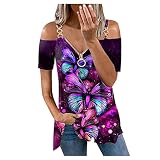 Maite Kelly Kollektion Autumn Deco leinen Bluse one Shoulder Pullover Sport t-Shirts Damen Basic 80er Jahre Oberteil Damen Shirt Damen sexy Damen top sexy Tops Damen Sommer top träger D