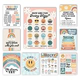 Hadley Designs Retro-Poster für psychische Gesundheit, Grundschule, Schulberater, Bürodekoration, psychische Gesundheitstherapie, Dekoration für Büro, Schulberatung, Bürodekoration, Ruheecke, 9 Stück