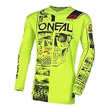 O'NEAL | Motocross-Shirt Langarm | MX MTB Mountainbike | Passform für Maximale Bewegungsfreiheit, Eingenähter Ellbogenschutz | Element Youth Jersey Attack V.23 | Kinder | Neon-Gelb Schwarz | Größe S