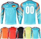 Personalisierte Kinder Torwart Trikots Jungen Fußball Trikot Gepolstert Torwart Shirt Langarm Sport Shirt Benutzerdefiniert Torwarttrikot Tops mit N