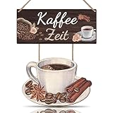 KAIRNE Kaffee Wandschild,Wanddeko für Küche,Kaffee Holzschild mit Spruch,Küche Coffee Deko,Retro Braun Kaffeetasse Coffee Wandbild für Café Bar Esszimmer Wohnzimmer Restaurant Tür Kaffeebar Dek