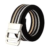 Nocyclonic Gürtel Doppel D-Ringe Unisex Leinwand Verstellbarer Outdoor Trainings Sportgürtel Plus Größe geeignet für Outdoor-Sport (11,C-125CM)