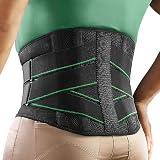 FREETOO Rückenstützgürtel mit 7 Metallstützen, Bequeme Rückenbandage für Herren und Damen mit Abnehmbarem 3D Lendenpolster zur unteren Rücken,LWS, Atmungsaktive Rückengurt für Arbeit und Sp