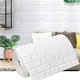 BTGYTTKL Selbstklebende Tapete 70 cm x 1 m, selbstklebende 3D-Wandfolie, Retro-Ziegelstein, wasserdicht, schmutzabweisend, for Küche, Schlafzimmer, Haushalt, Wanddekoration(White,70CMx5M)