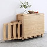 BLOHDI Klappbarer Esstisch, Ausziehbarer Esstisch mit 4 Stühlen, Klapptisch für Küche, Esszimmer, Wohnzimmer, Restaurant (Size : 1.4m)
