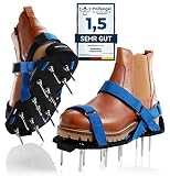Briliantwerk®️ Nagelschuhe mit Klettverschluss - Zum Rasen belüften oder als Estrichschuhe - Rasenlüfter Schuhe als Perfekter aerifizierer - inkl. Zwei Nagellängen - Der ideale Rasenbelü