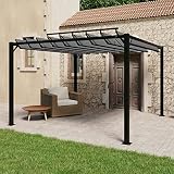 BaraSh Pavillon mit Lamellendach 3x3 m Anthrazit Stoff und Aluminium Pergola Bausatz Pergola Lamellendach Pergola Mit F