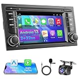 Android 13 Autoradio für Audi A4/S4/RS4 2002-2008, 7' 2+32G Head Unit mit IPS HD Display Autoradio, kabelloses CarPlay&Android Auto, GPS, WLAN, Rückfahrkamera, SWC, Bluetooth 5.2, DSP&Sprachsteuerung