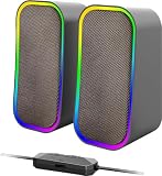 Speedlink Token Gaming PC Lautsprecher Bluetooth - RGB Gaming Lautsprecher, 3,5mm AUX Klinke oder Bluetooth Verbindung, 6 Beleuchtungsmodi, 12W, schw