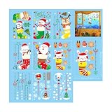 Bangquan Weihnachten Fensterbilder für Christmas Decoration, Wiederverwendbar Abnehmbar Dauerhaft Weihnachtsfensteraufkleber Fensterdeko W