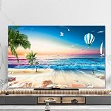 Tv-abdeckung Staubschutz, Wasserdichte Tv-staubtuchabdeckung, Abstraktes Landschaftsdruckdesign, Für Led, Lcd, Oled-smart-tv, 32–80 Zoll(Size:45-48in(110x65cm),Color:B)