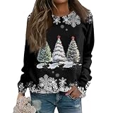 Weihnachtspullover Damen,Christmas Sweater,Kostüm Damen,Oversize Pullover Damen,Weihnachtspulli,Weihnachtsshirt Damen,Angebote des Tages Heute,Lustige Weihnachtspullover,Black