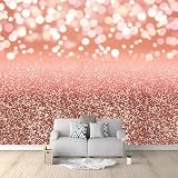 Vlies Tapete Rosa Deko Panel Fototapete 200 x 140 cm Wohnzimmer Schlafzimmer Büro Flur Wanddeko Roségold Farbverlauf Glitzer vliestapete - einfache bedruckte tap