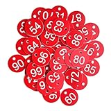 100 stücke Nummeriert Zeichen Etiketten Beehive Tags Garten Box Mark Mit Loch Anlage Marker 1-100 Für Garderobe Auto Hotel(Red)
