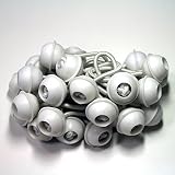 50 Stück Set Gummischlaufen Spanngummis zum Befestigen von Planen - Zeltgummis Expanderschlingen Bungees Spanner Planenspanner für Partyzelt Pavillon Zelt - weiß, k