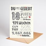 Lovely Cards Süße Karte zum 18. Geburtstag - Karte zum Geburtstag Tochter Sohn 18 Jahre - besondere Geschenkkarte Freund Freundin - Geburtstagskarte Mann Frau (18 Jahre)
