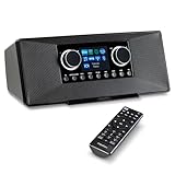 MEDION P85333 Internetradio mit DAB+ (WLAN, UKW, Spotify Connect, Amazon Music, DLNA, USB, Kopfhörer-Anschluss, AUX, Stereo Line-Out Cinch, Sleep Timer) schw