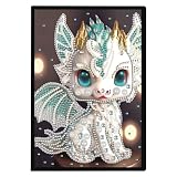 DCIDBEI 5D DIY Drachen Notizbuch Diamond Painting Notizb체cher A5 Blank Diamant Malerei Skizzenbuch Strass Stickerei Diamant Painting Notebook Tagebuch aus Leder f체r Sch체lerb체ro Schulbedarf 50 Bl채