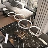 GBLY Pendelleuchte LED Pendellampe Dimmbar mit Fernbedienung 54W Esstischlampe Esstisch Weiß Hängelampe Ring Höhenverstellbar Esszimmerlampe für Wohnzimmer Schlafzimmer Arbeitszimmer Büro E