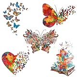 5 Stück Bügelbilder Schmetterling Aufbügelapplikation Wärmeübertragung Aufbügler Bunte Aufkleber Dekoration T Shirt Jeans Rucksack Familie Kleidung Hut DIY Bügelflick