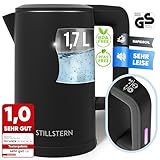 Stillstern Wasserkocher mit Temperatureinstellung [1,7L | 40-55-70-85-100°C], 12 Std. Warmhalten, Präzisionsausguss aus Edelstahl, Anti-Fingerprint, Schnelles Aufheizen [2200W], Leise, Stabiler H