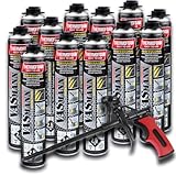 Sprühdämmung VASmann 12x890ml = 30m2 (1800 liters) Fugenlose Isolierung und Dämmung mit Polyurethan Schläuche Decke Dach Wand Camper Innen und Auß